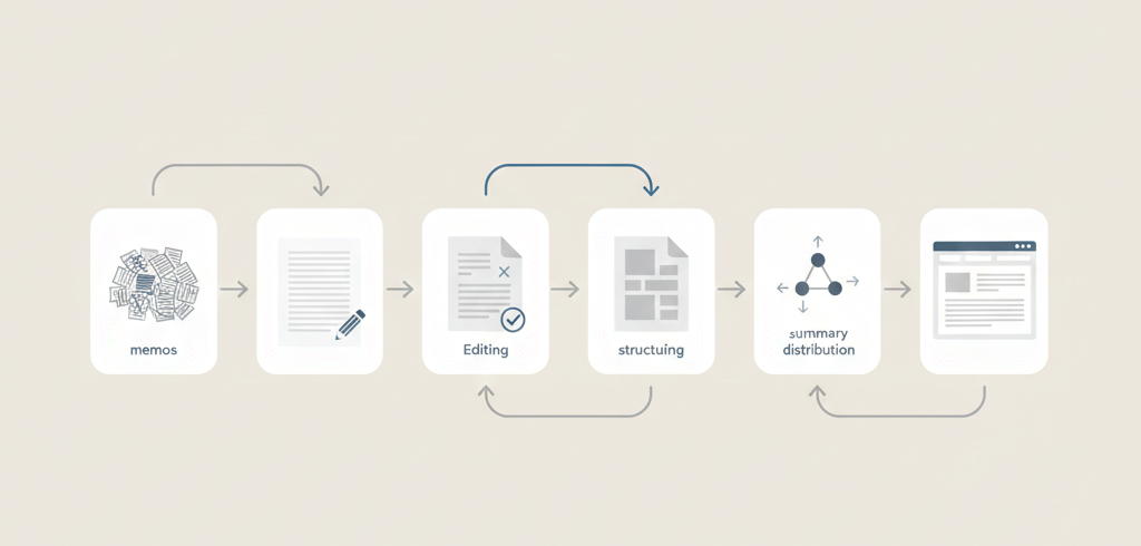 SOP全体像｜社内メモから公開までの流れ