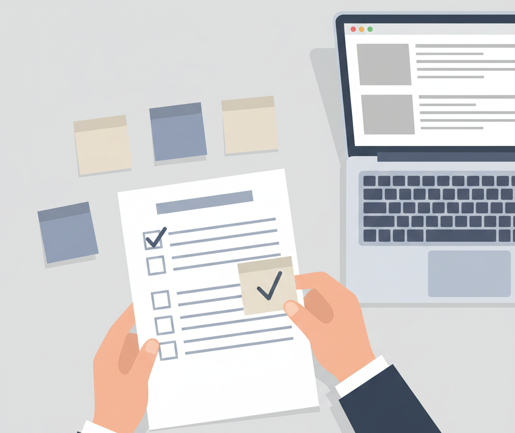 記事の目的、ターゲット読者、伝えたいメッセージ、含めるべきキーワードなどを明確にするブリーフの作成