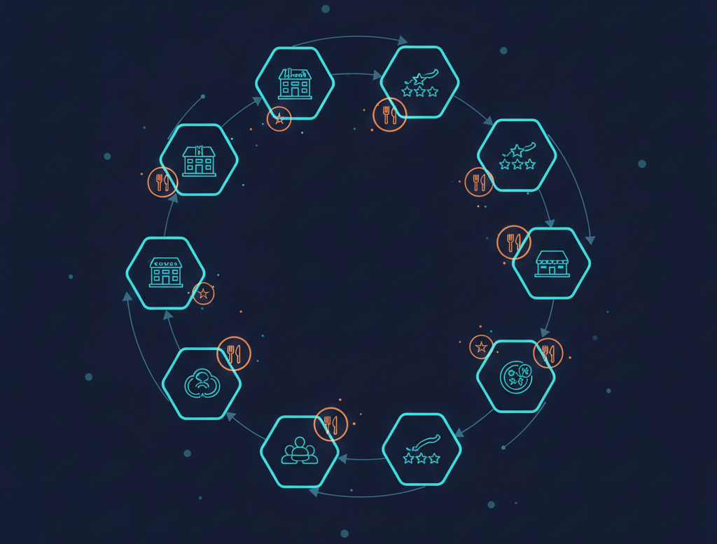 口コミを収集・分類・要約し、改善と検証を繰り返す運用サイクルを示した図