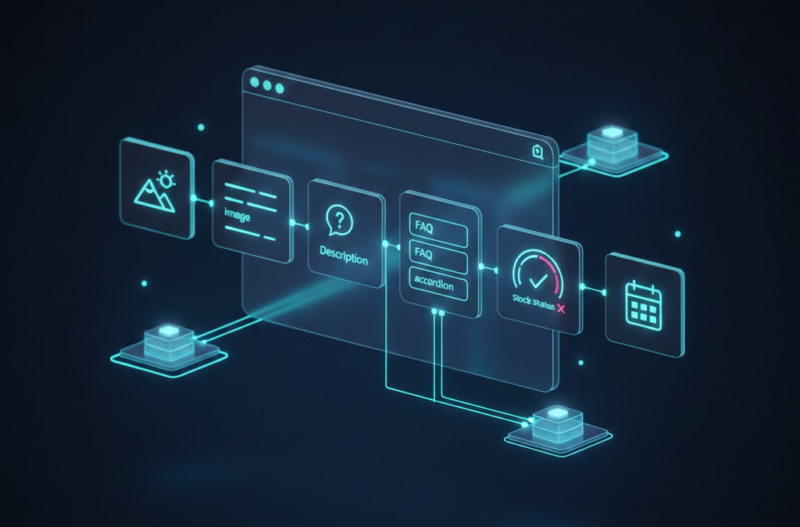 メニューLPの各要素がデータとして分離され、構造化されている様子を示すデジタルイメージ