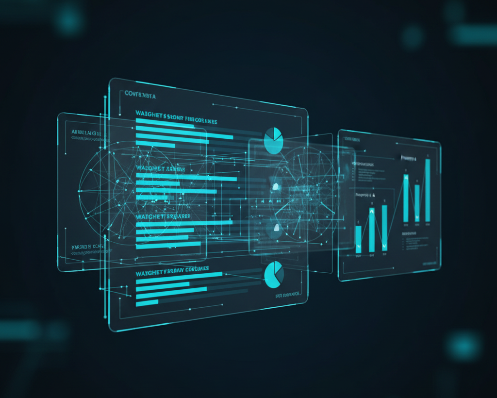 物件条件の重み付けとスコアリングを表現したデジタルイメージ