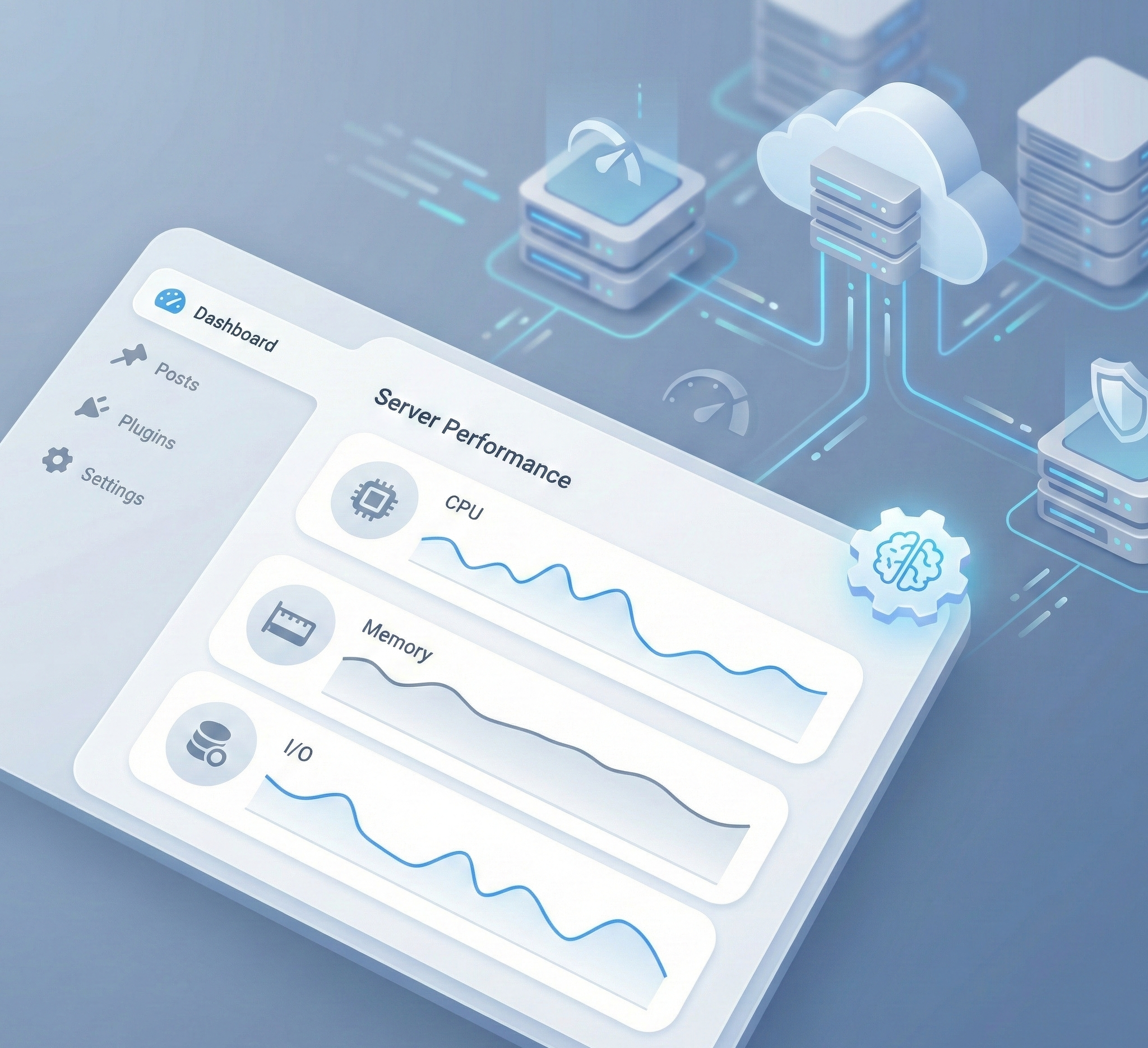 AI自動化を前提としたWordPressサーバー選定のイメージ（管理画面とインフラ構成）