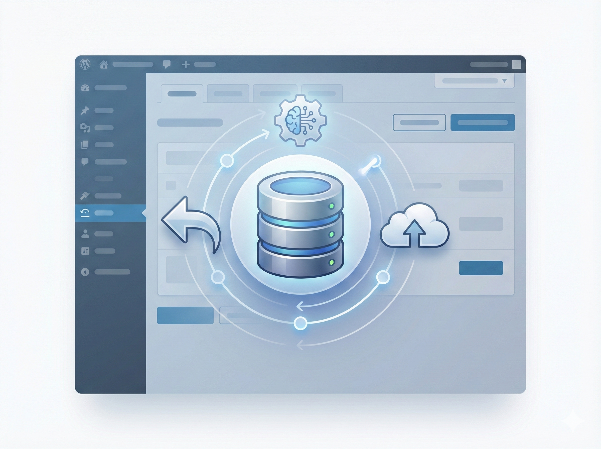WordPressデータベースの世代バックアップとロールバックを示すイメージ