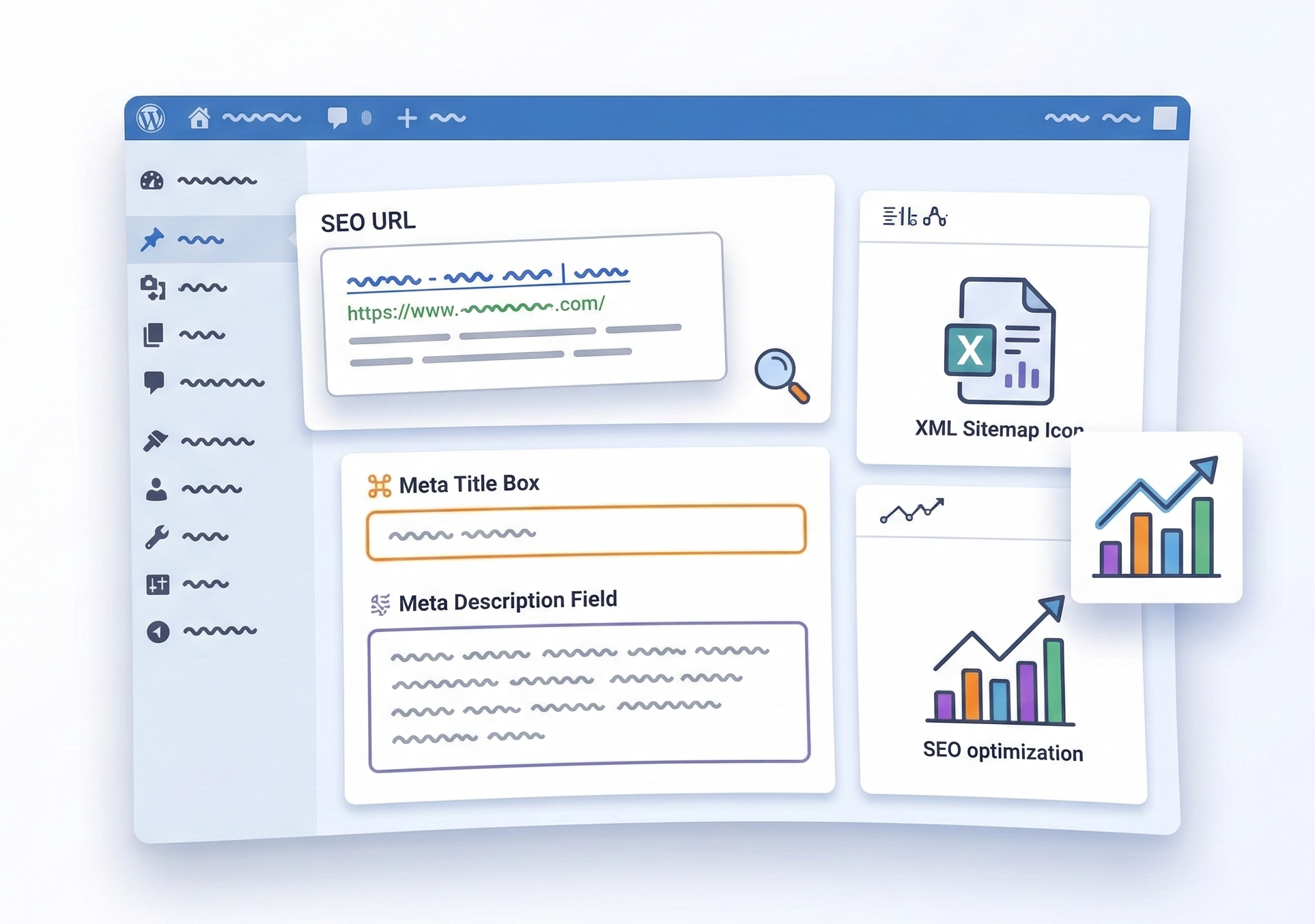 WordPressプラグイン管理画面とサイト保護機能のイメージ