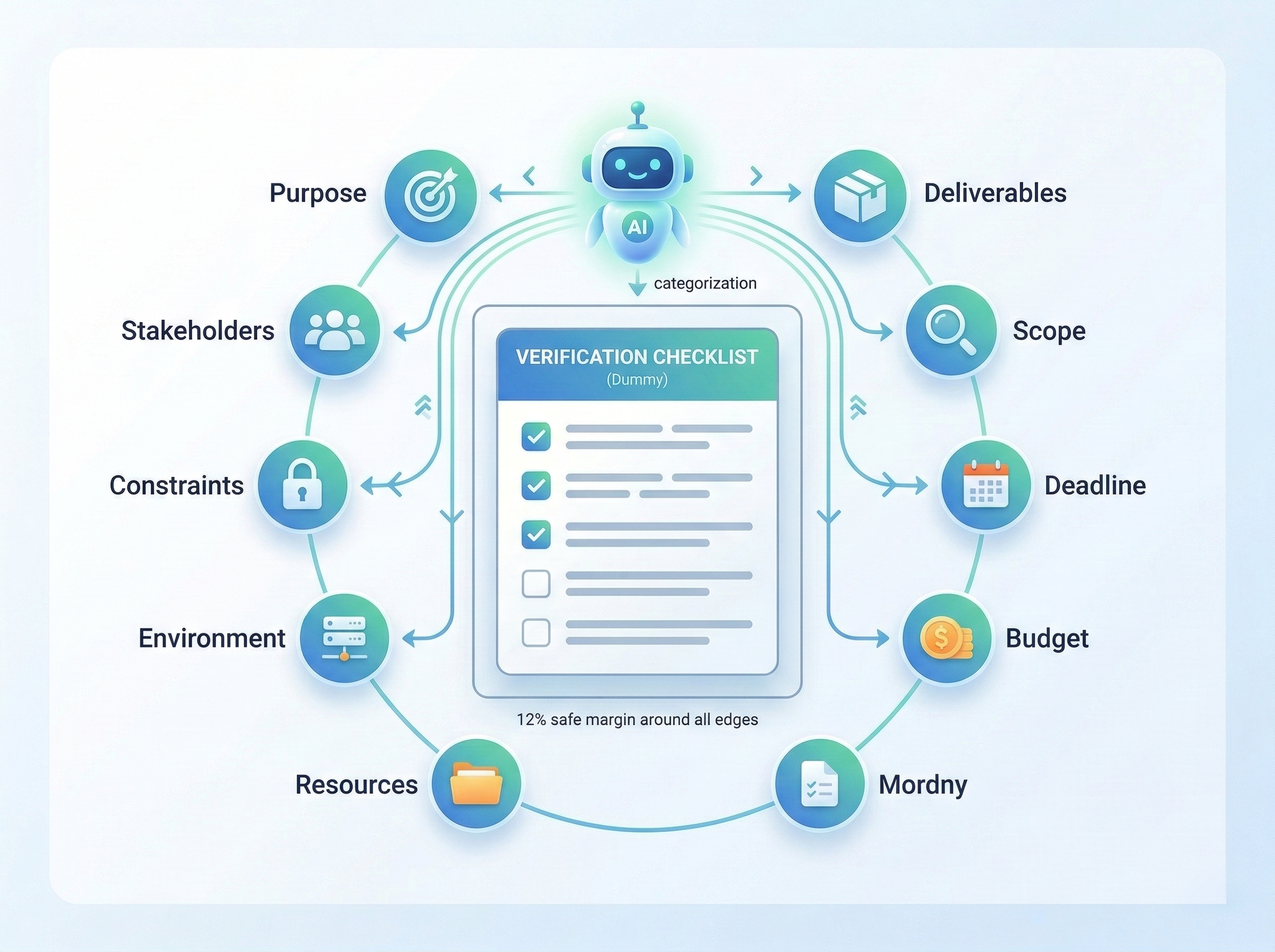 見積に必要な情報をカテゴリに分けて標準化するイメージ