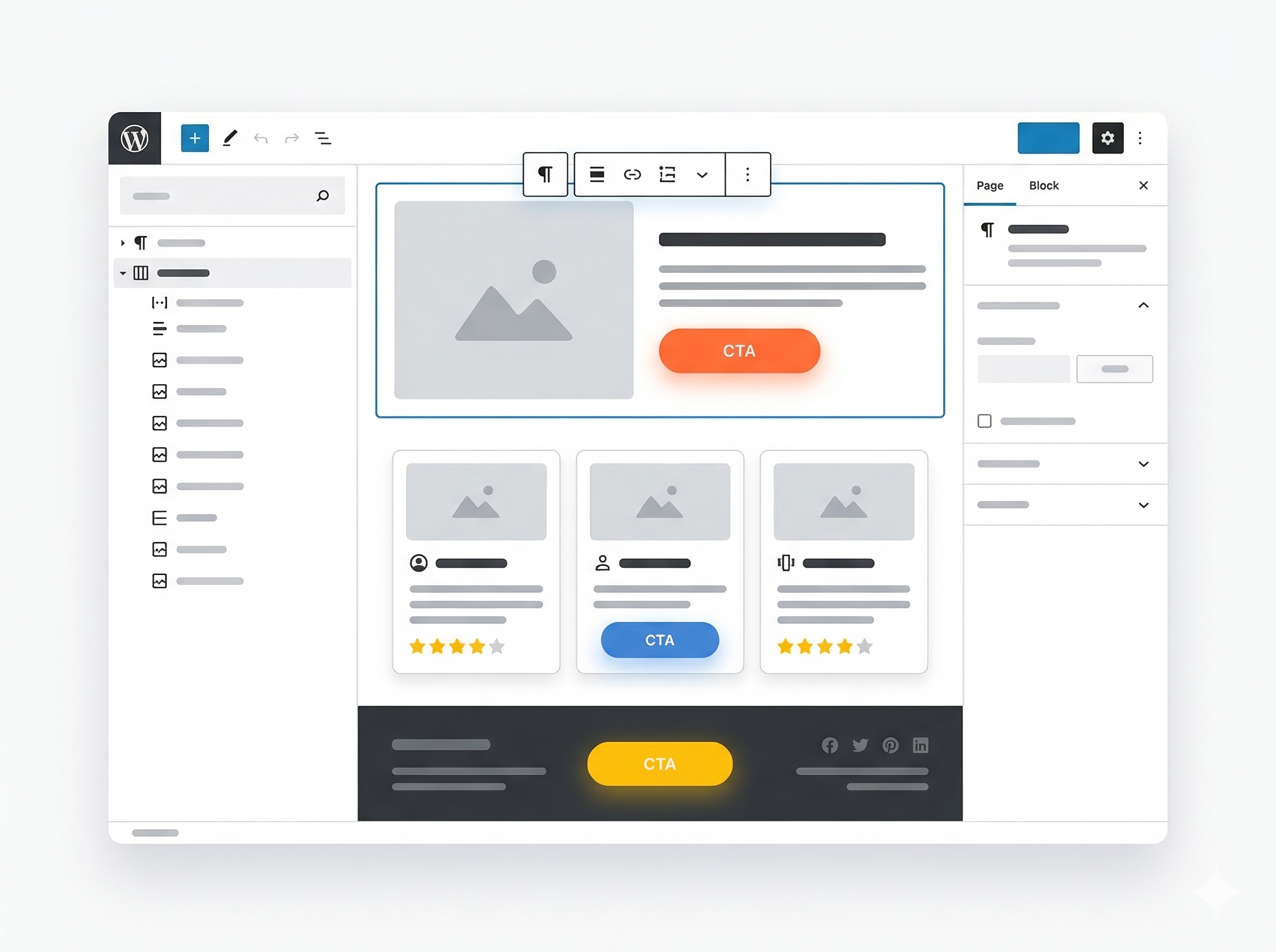 WordPressでCTAボタンを複数配置しているUIイメージ
