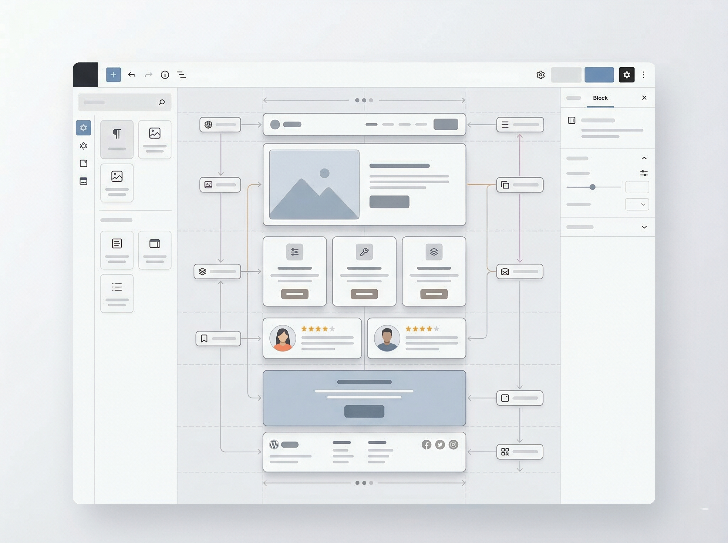 WordPressでトップページ構成を設計しているUIイメージ