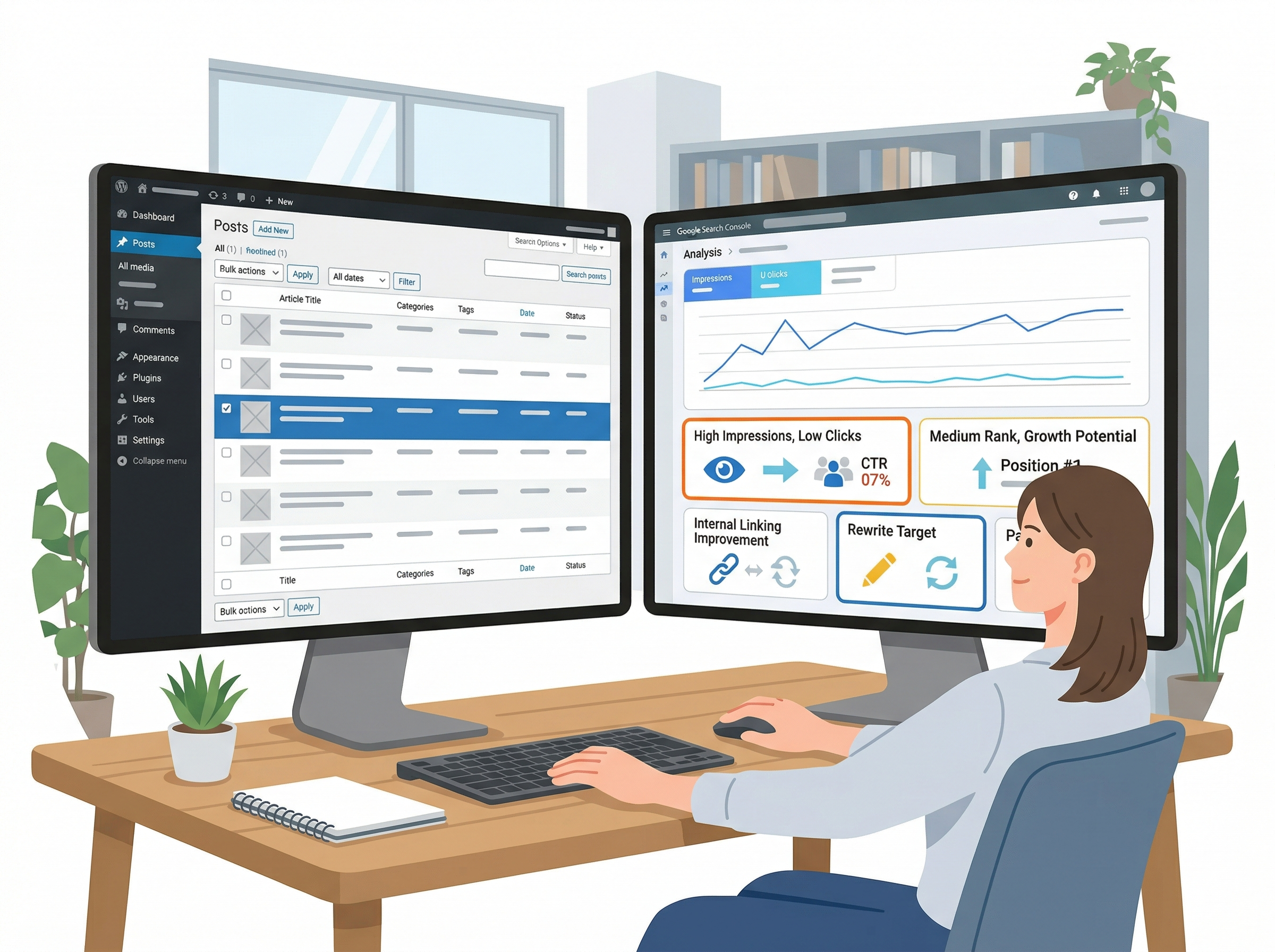 重要な指標だけを絞って確認している分析ダッシュボード風のイメージ
