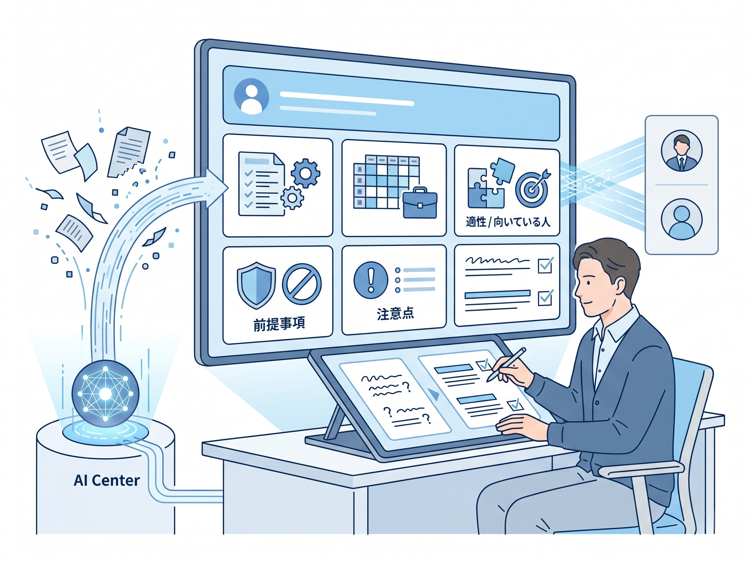 応募条件や前提事項を明確にし、認識違いを減らしているイメージ