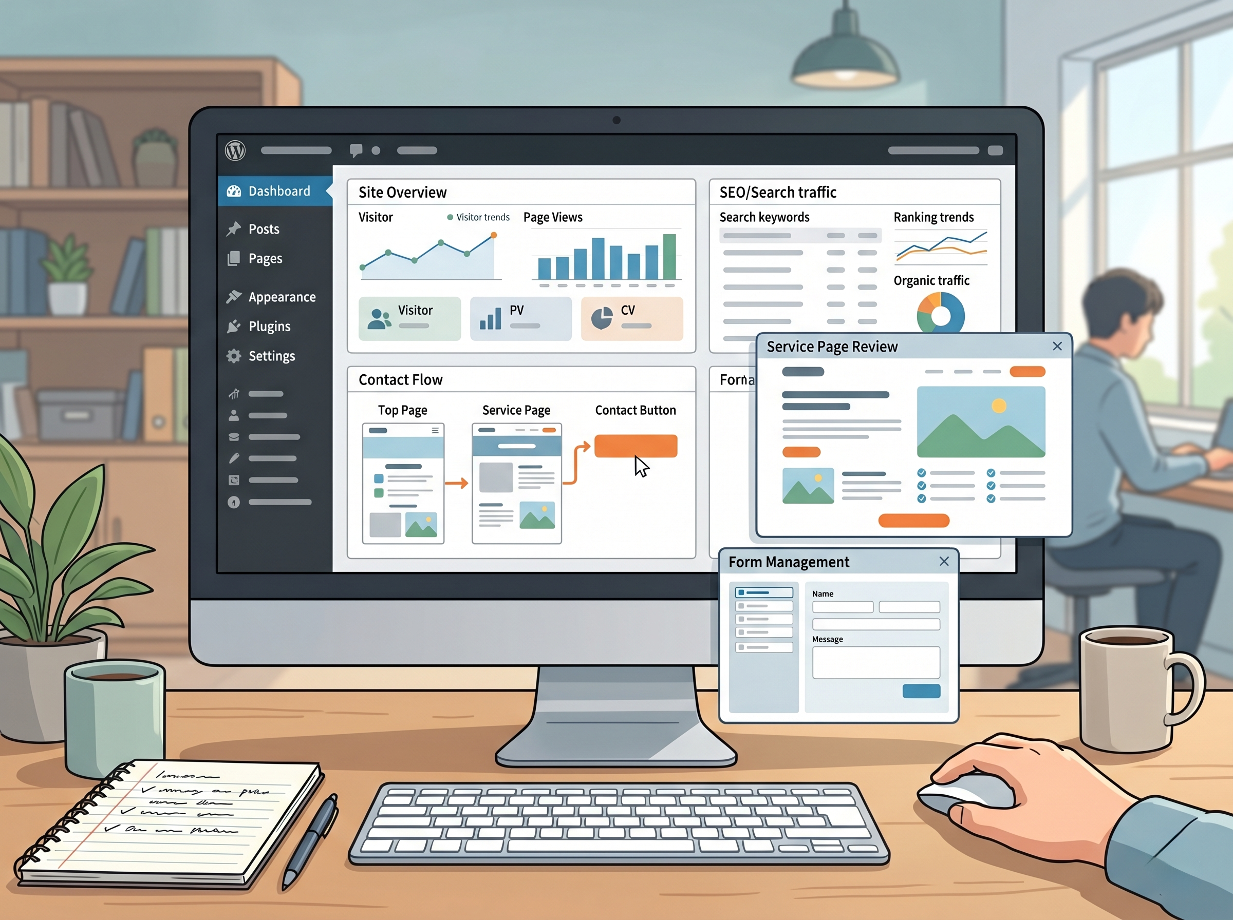 WordPressサイトの改善運用で優先順位を整理しているイメージ