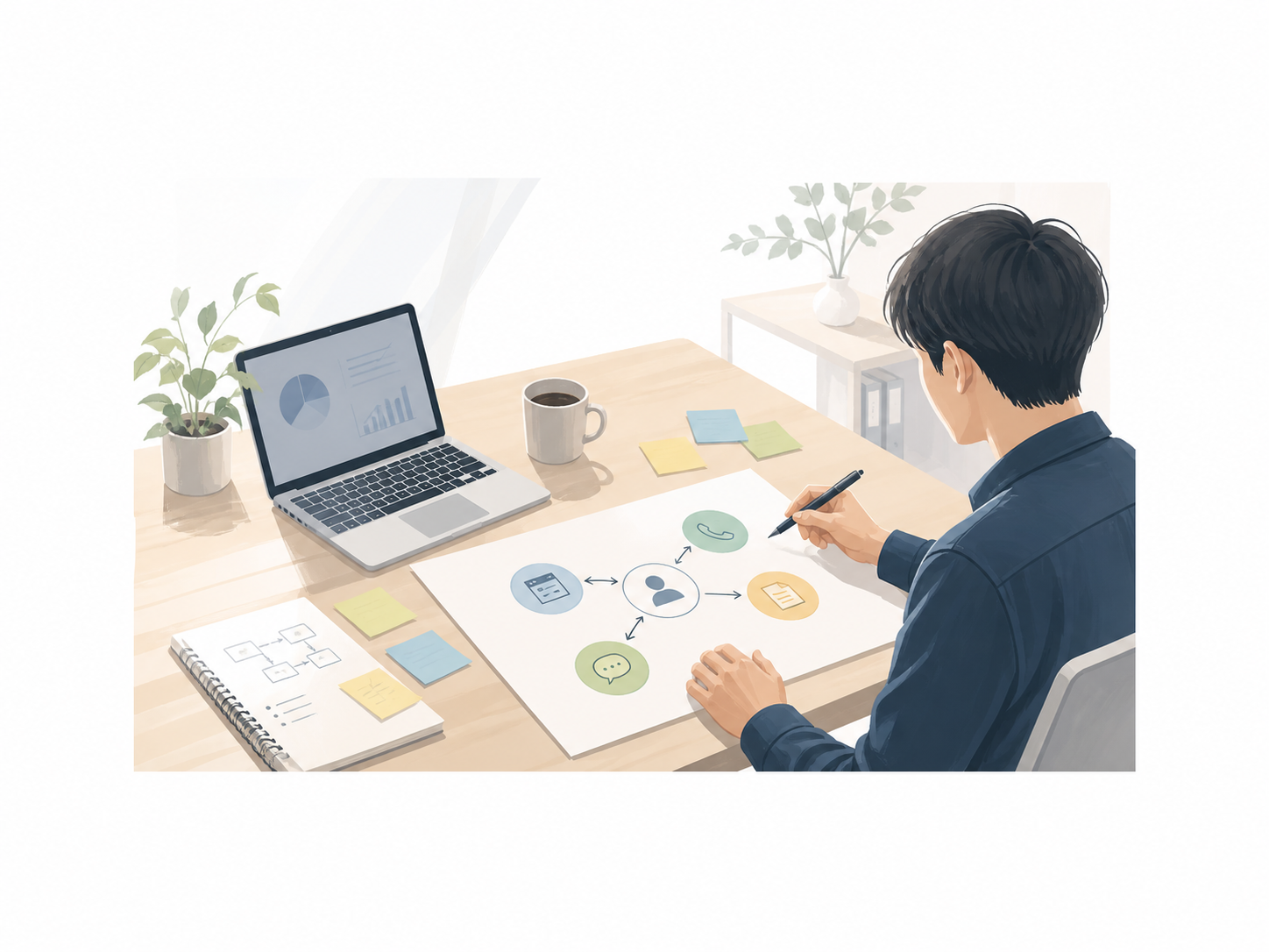 問い合わせの成果地点を整理して定義しているイメージ