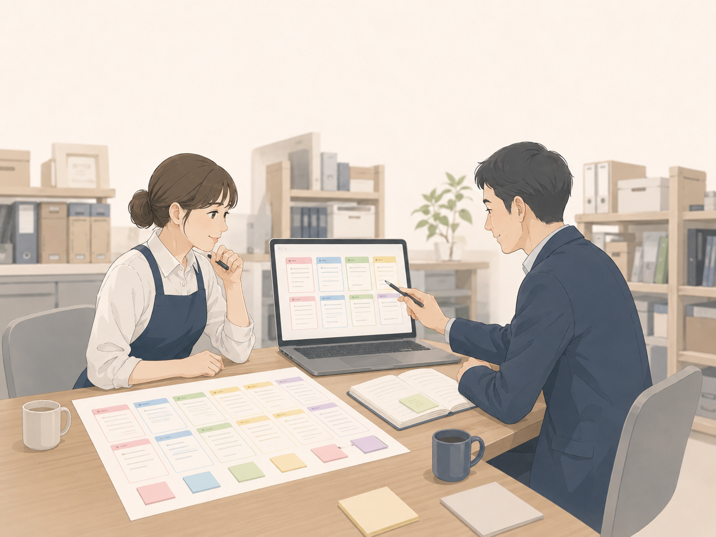 毎回ゼロから考えている業務を洗い出しているイメージ