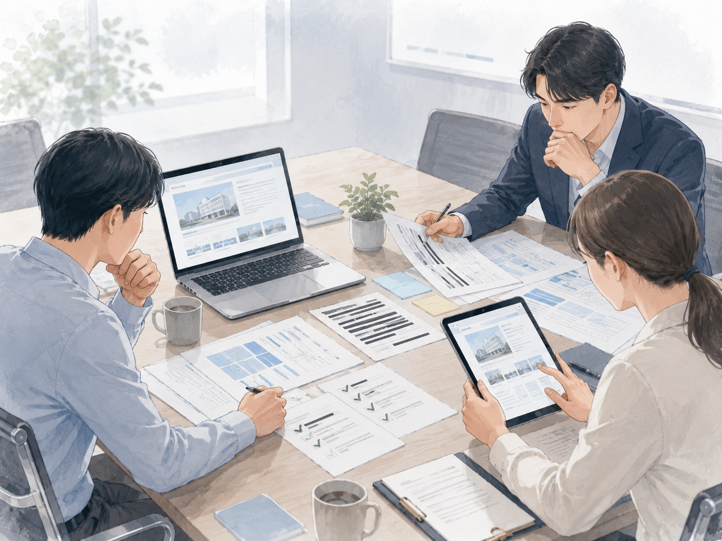 公開できる事例情報を確認しながら信頼性を高める構成を作るイメージ