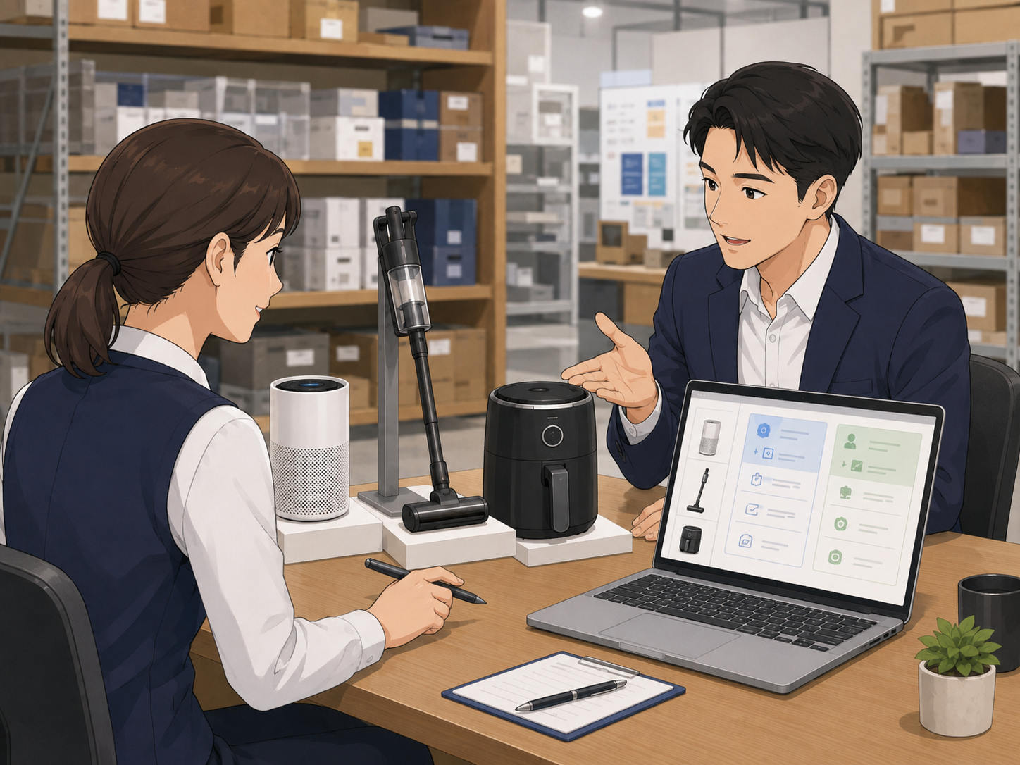売れ筋商品3つの専門的な説明とやさしい説明を比較しているイメージ