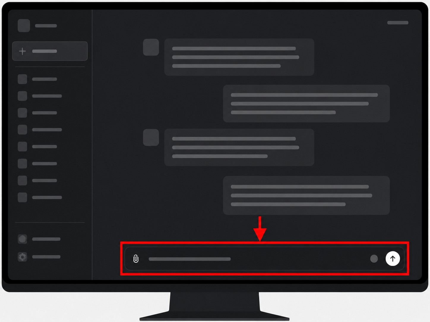 ChatGPTで質問を入力する場所を示した画面のイメージ