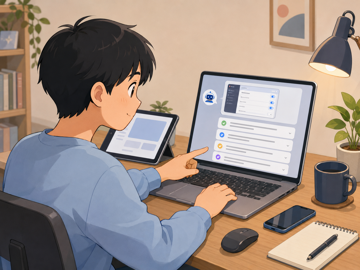 パソコンのスクリーンショットをAIに添付して操作方法を質問している様子