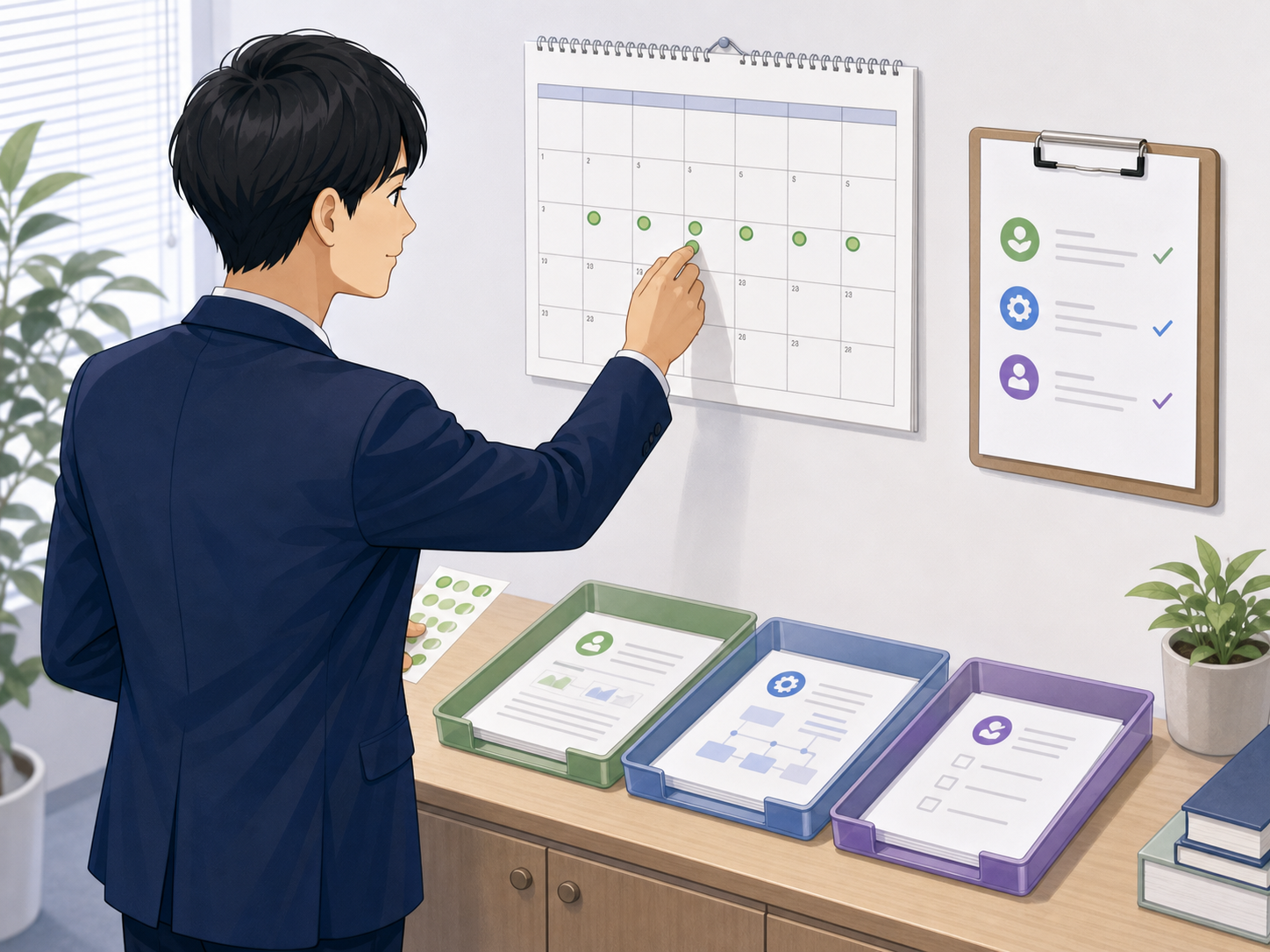 一つの定期作業を手順書とカレンダーに登録する実践場面