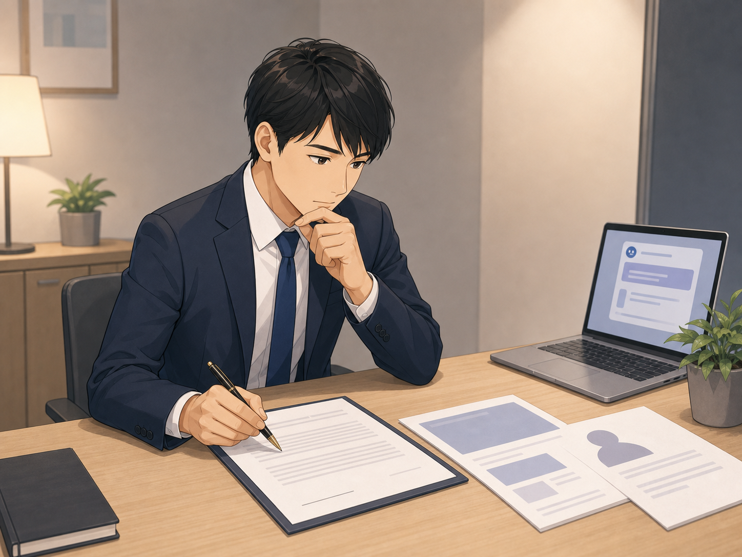 公開や契約に関わる最終判断を人が行っている様子
