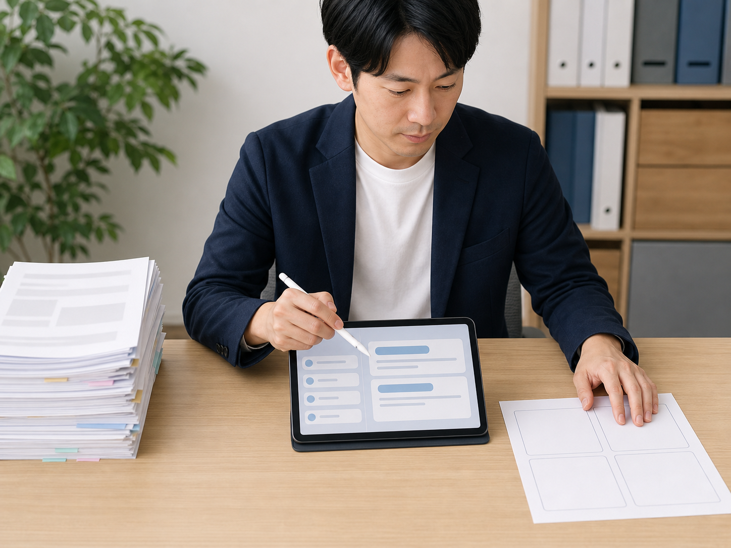 最近受けた依頼をAIで社内共有用の短い作業メモに整えている様子
