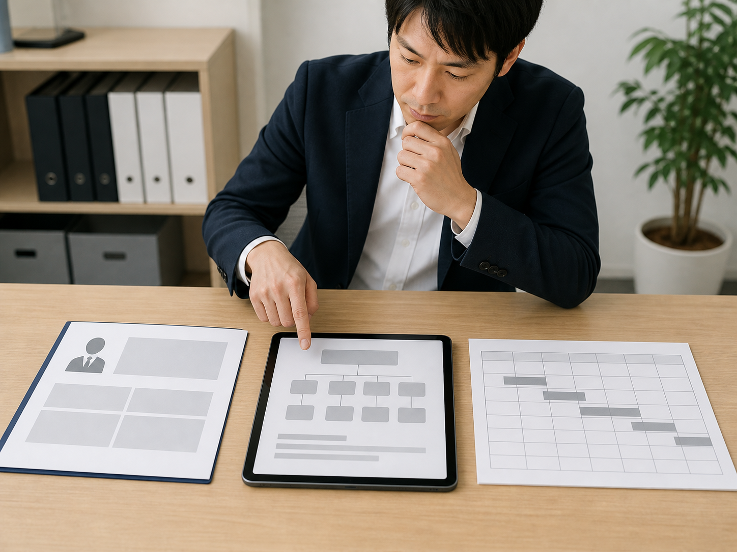 営業、制作、管理など立場別に意見を整理している様子