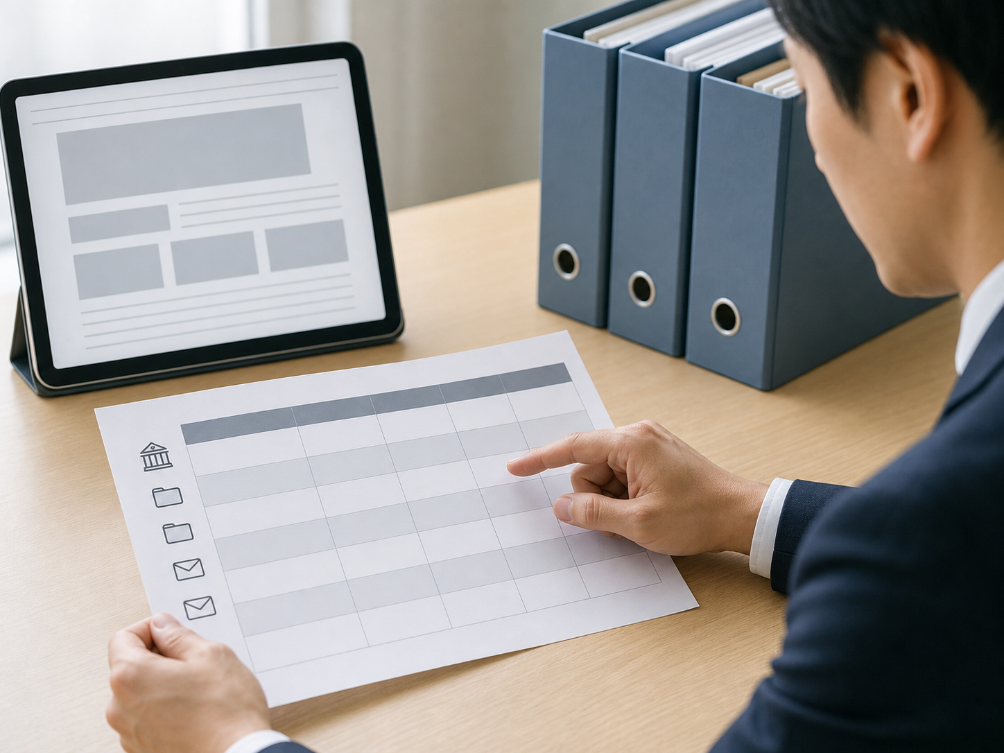 比較表の情報に根拠資料を紐づけている様子