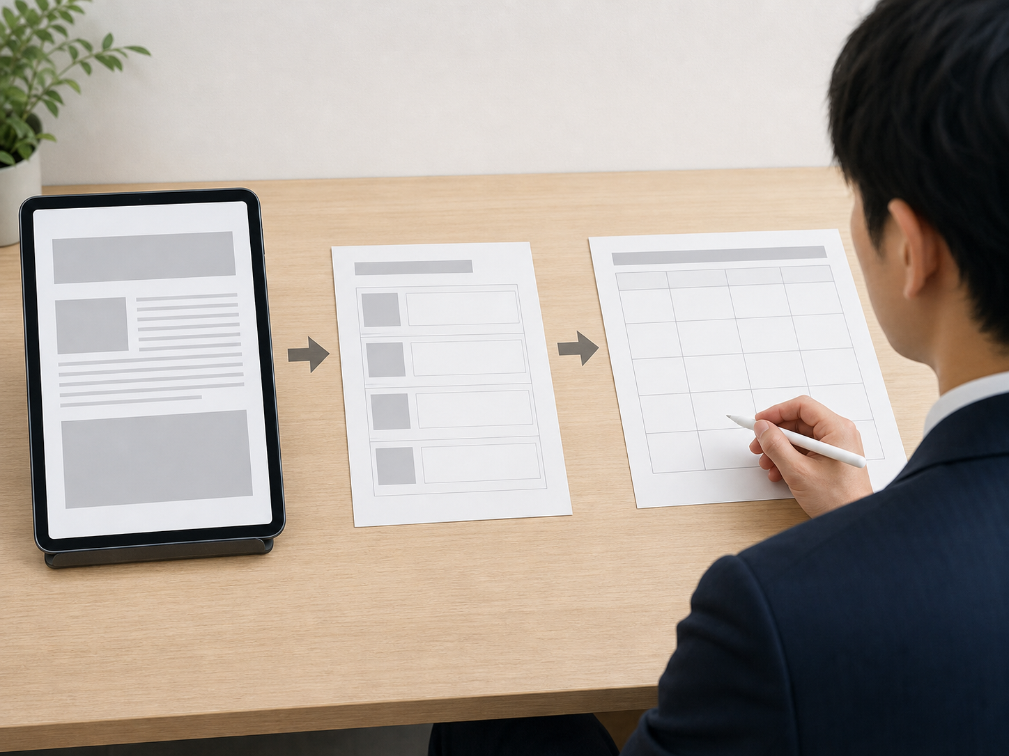 PDFから抜き出した情報を比較表へ入れる形に整えている様子