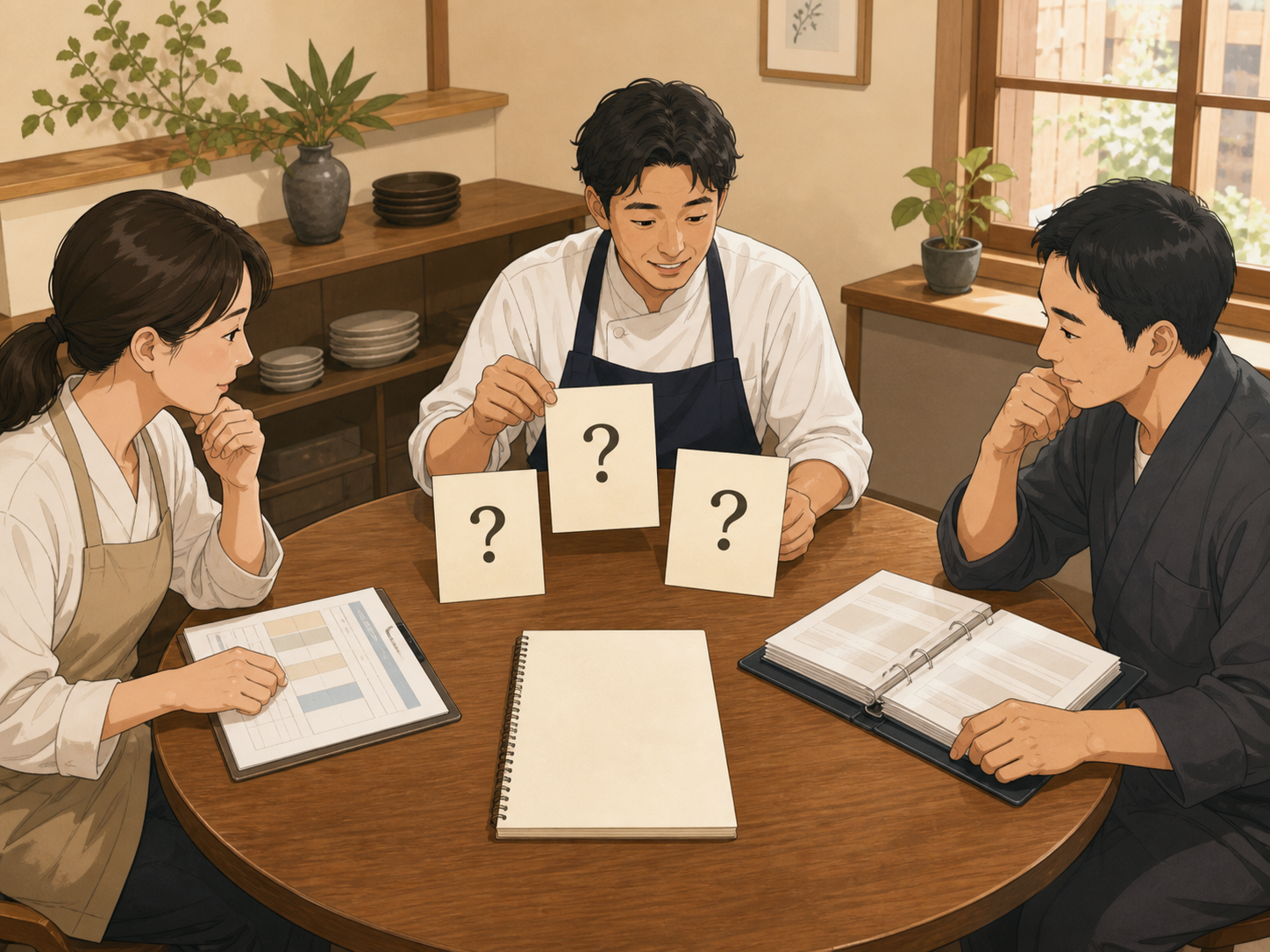繰り返し届く質問と根拠資料を照合してFAQを作っている様子