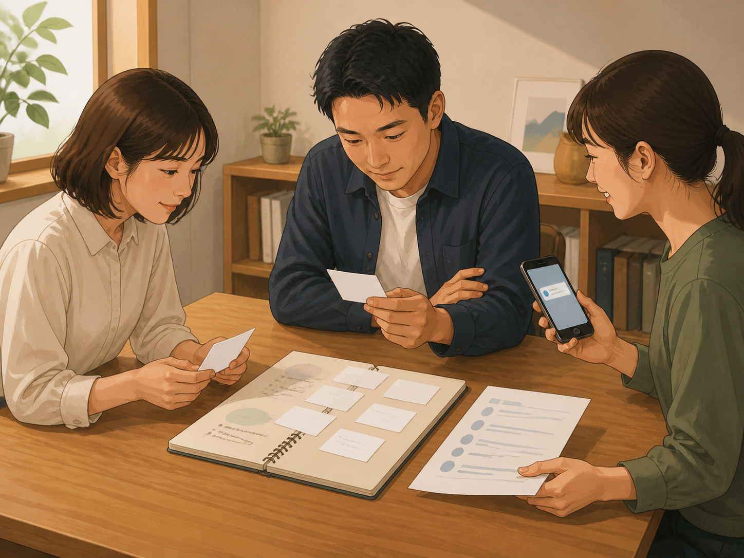 匿名化したお客様の声を観察記録へまとめる様子。
