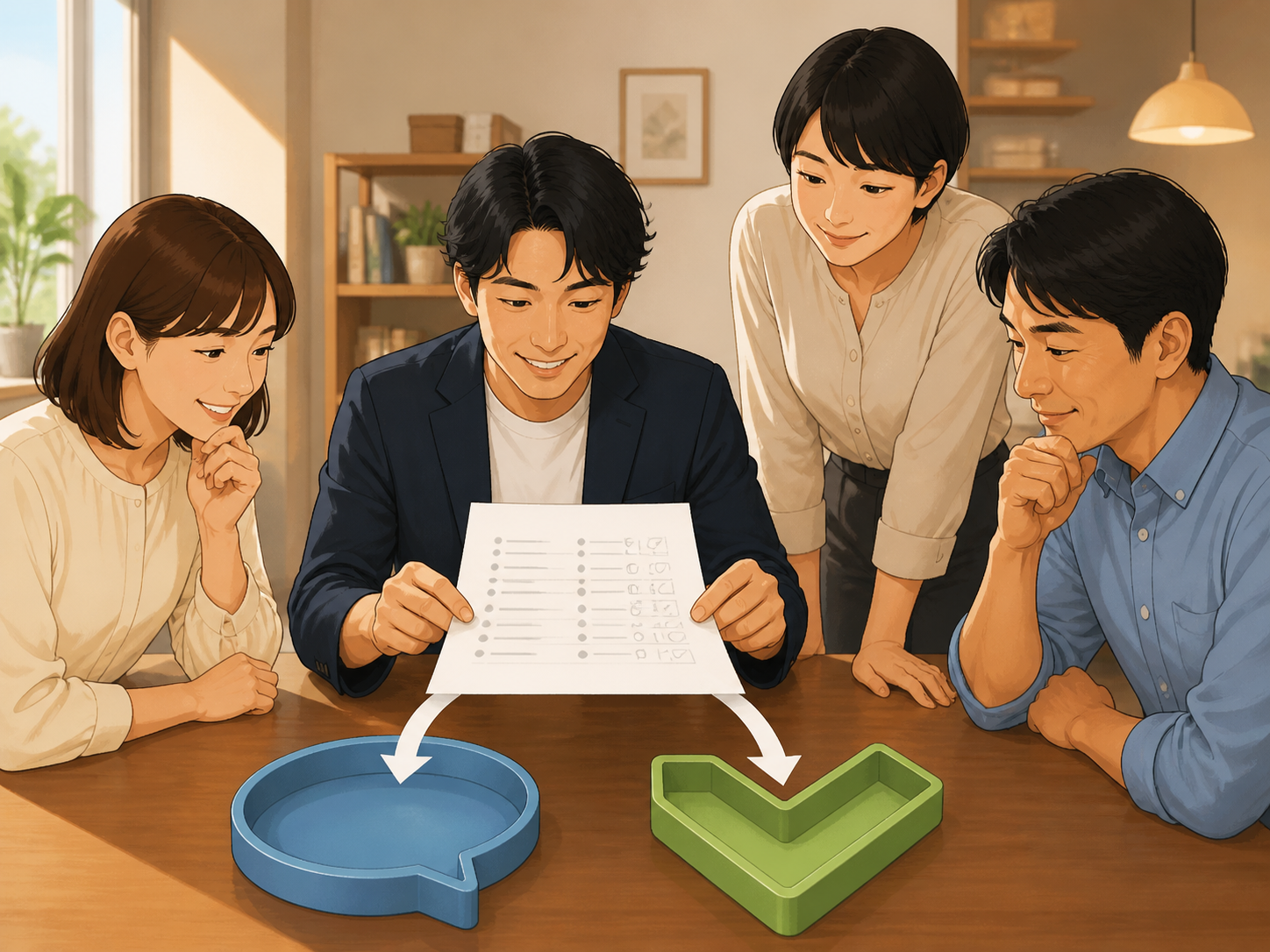感想と事実を別にして扱う様子。