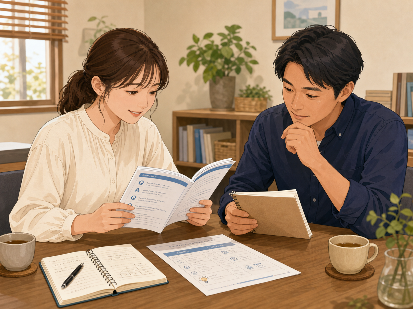 問い合わせと顧客の声から改善の仮説を検討する様子。