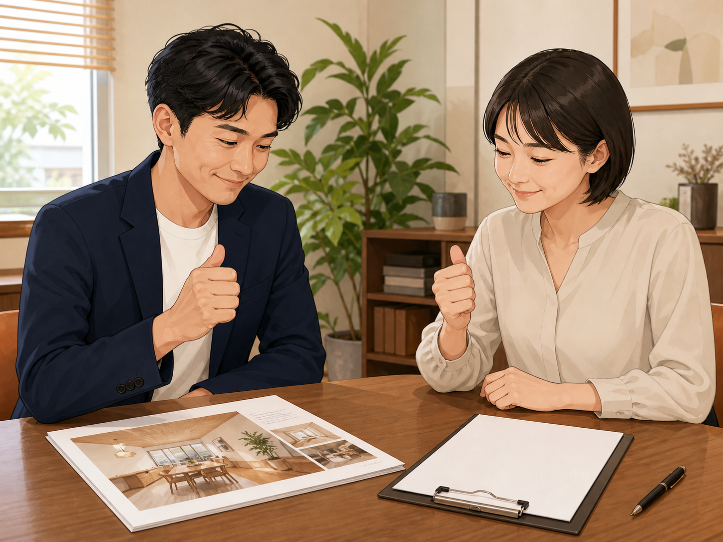 成果の確認方法を事前に合意する様子