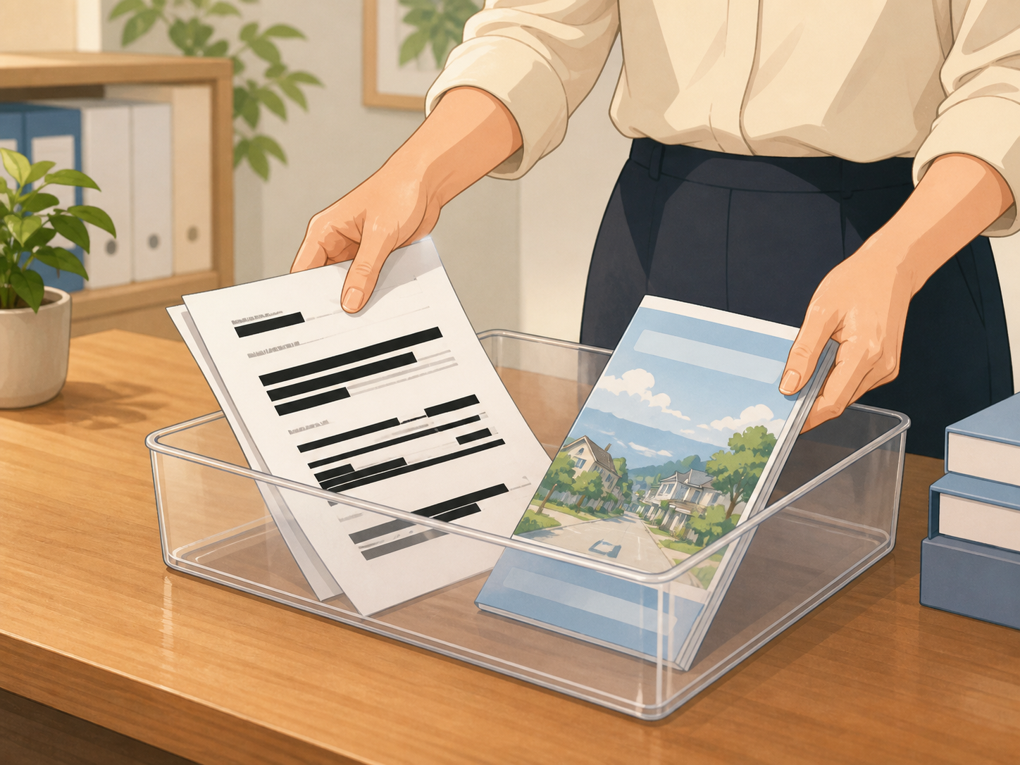 AIで使える匿名化済みの資料を選ぶ様子。