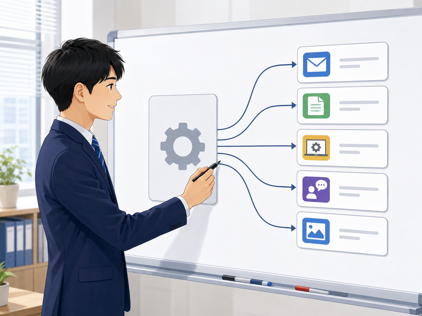 曖昧な仕事内容を具体的な作業へ置き換えている様子