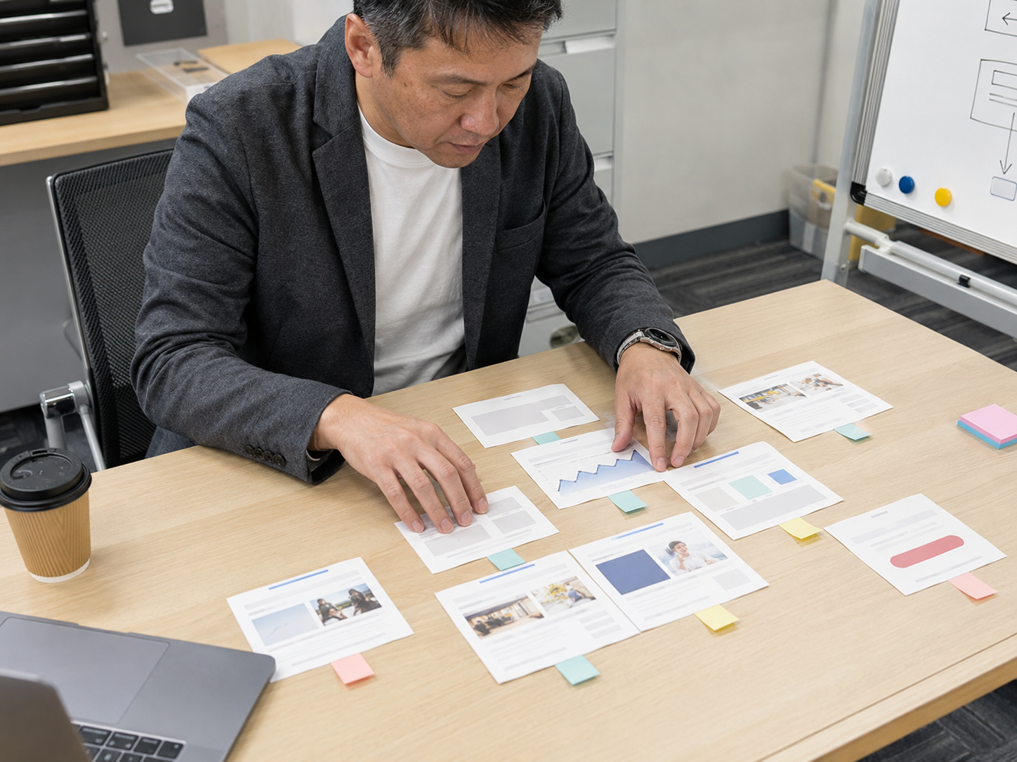 アクセス数と事業への重要度からWebページの優先順位を整理するイメージ