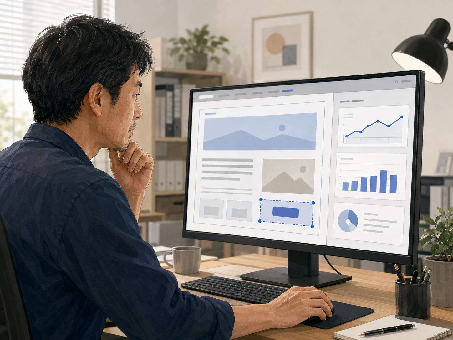 Webページの改善箇所を一つずつ確認して修正する作業イメージ