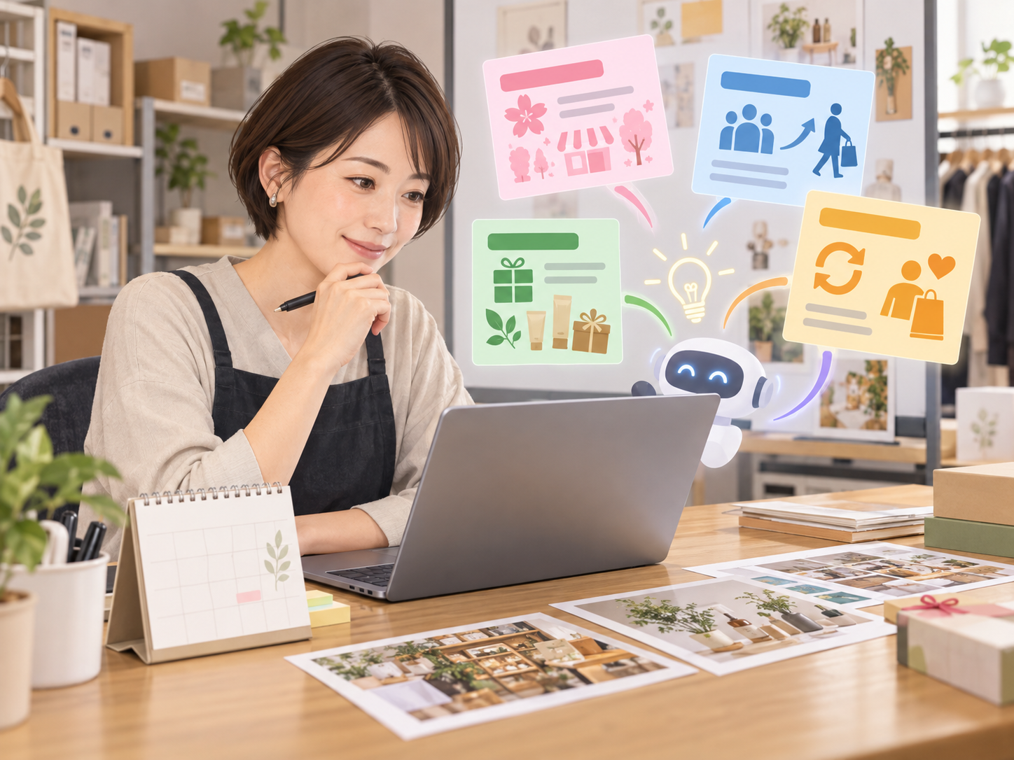 AIを使って店舗の販促イベントやキャンペーン案を考える担当者