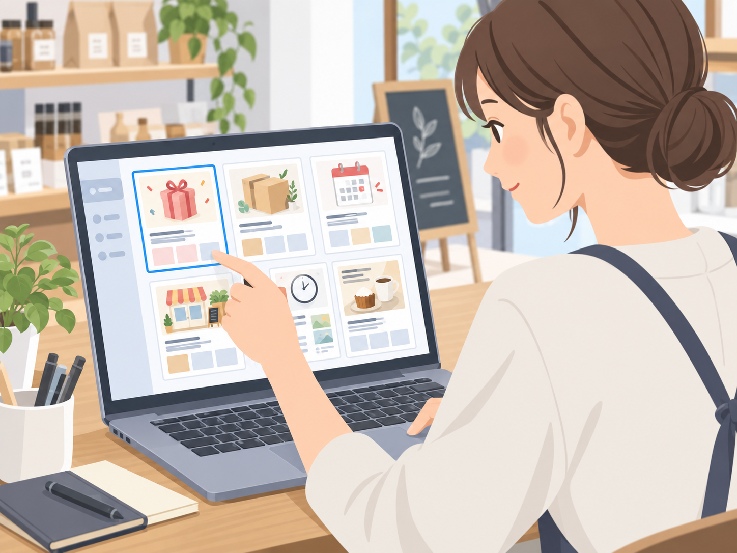 キャンペーンや商品紹介などSNS投稿テンプレートを整理した画面