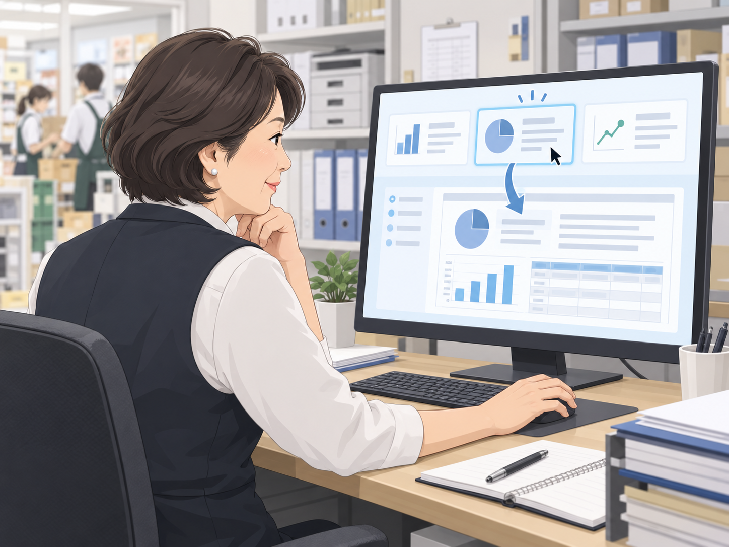 AIの要約から必要な日報だけを選んで詳しく確認する責任者