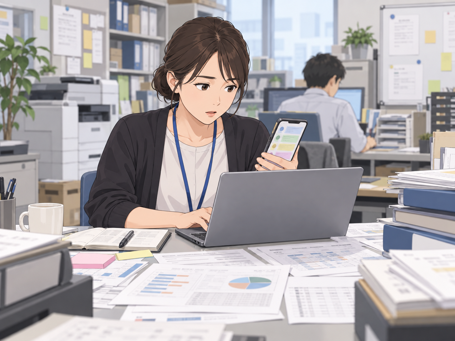 短いメモやチャットだけで本部報告をまとめようとする店舗担当者